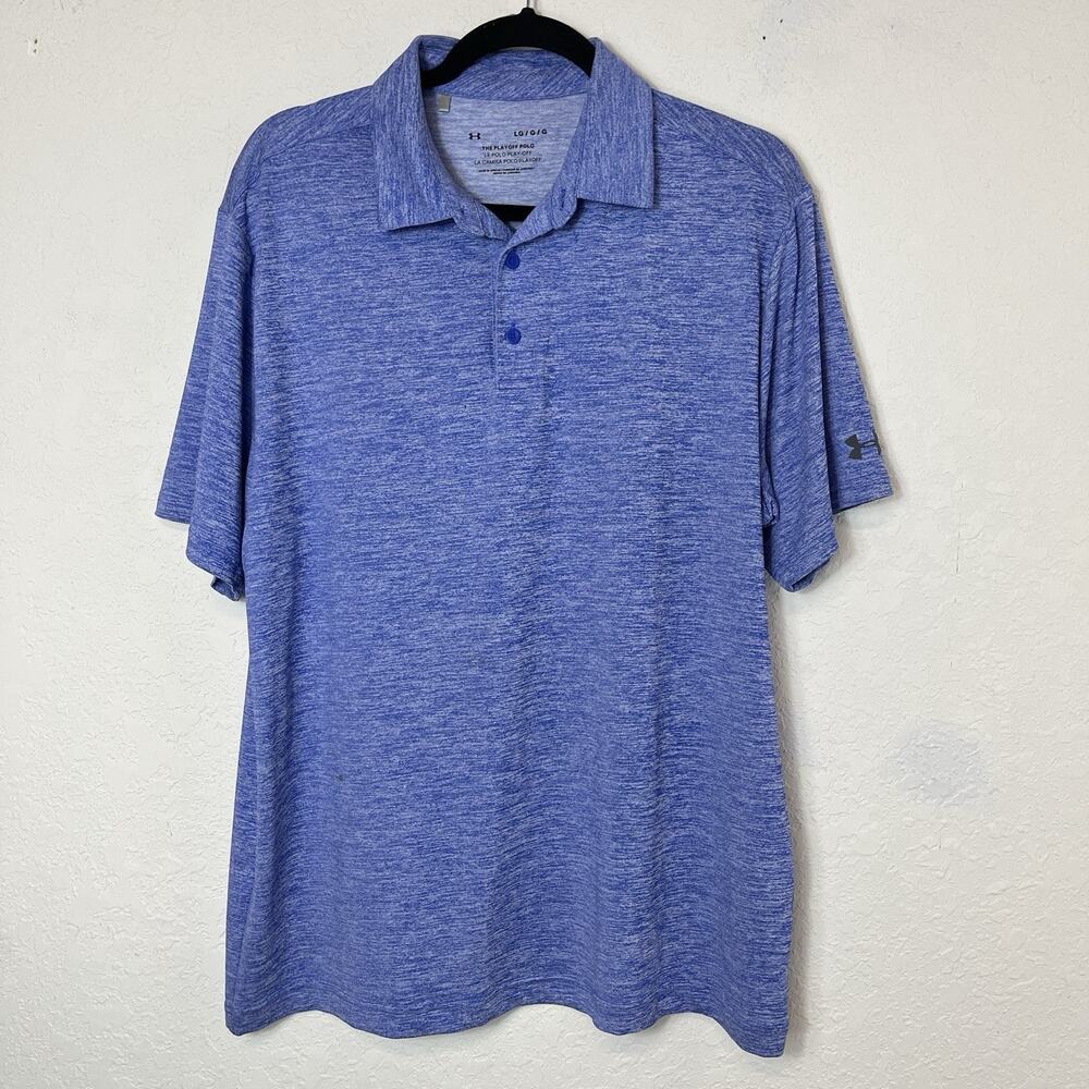 Under Armour The Playoff Polo Shirt Size L, Blue, short sleeve, golf, tennis